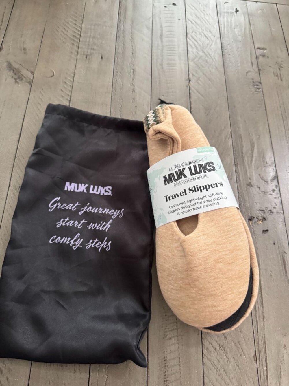 NWT MUK LUKS Travel Slippers Flats Size Medium (7-8)